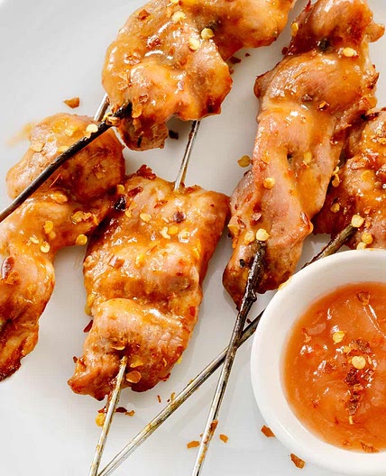 Marinated Chicken with a Sweet Mango Dip