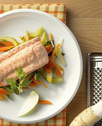 Poached Salmon with Vegetables