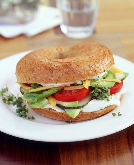 Bagel with Avocado and Cream Cheese