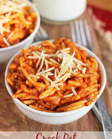 Crock Pot Italian Sausage Spaghetti