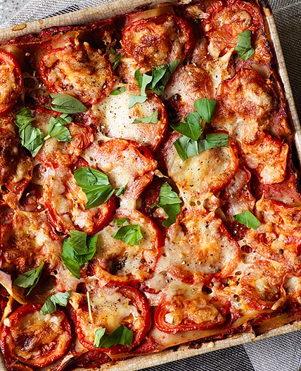 Spinach and mushroom lasagne