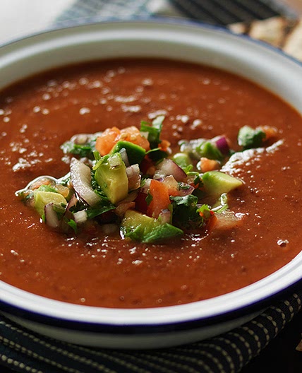 Chilli bean soup with avocado salsa