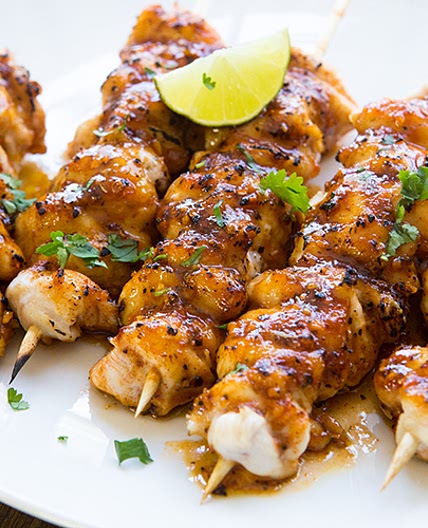 Chipotle Honey Chicken Skewers