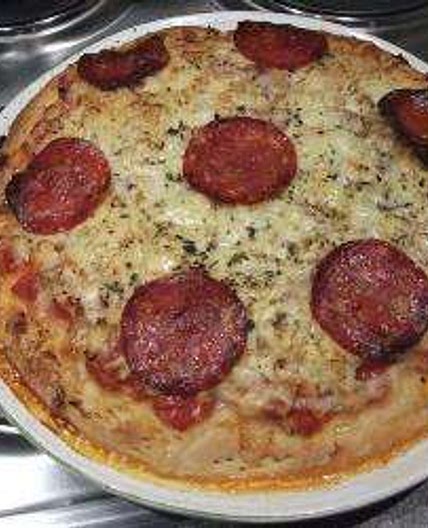 Homemade pepperoni pizza