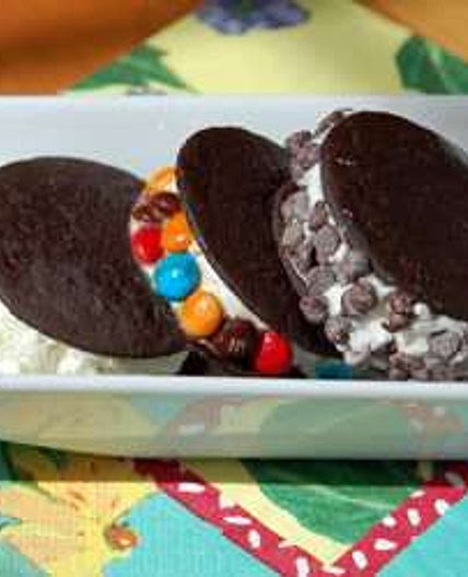 Chocolate ice cream sandwiches