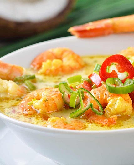 Curry de lotte et crevettes