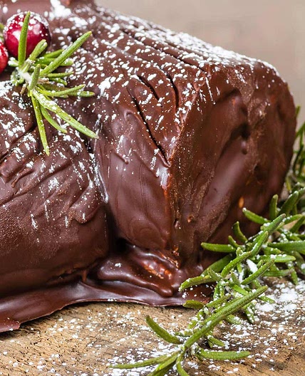 Bûche de Noël chocolat-gingembre