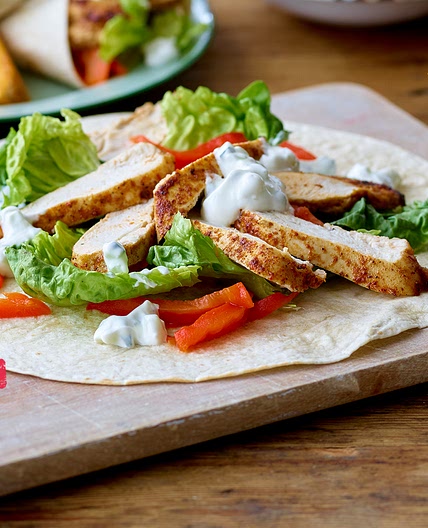 Baharat Chicken Wrap with Garlic Yoghurt