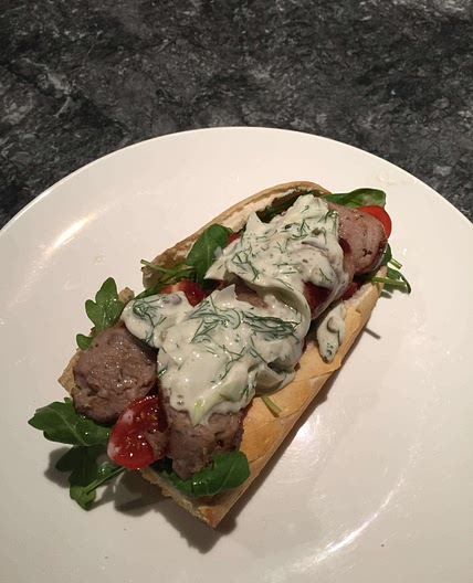 Pork Sausage Sub with Fennel Mayo