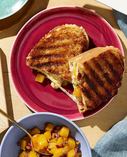Grilled Cheese with Peach and Mango Tea Chutney