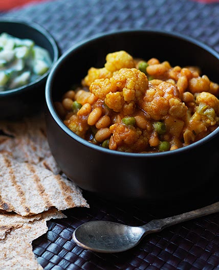 Mixed vegetable and bean curry