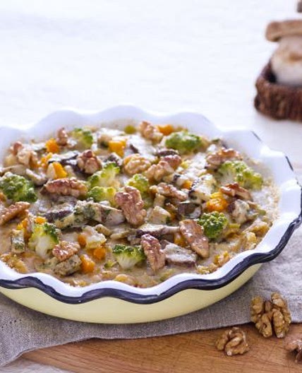 Timballo di verdure e noci