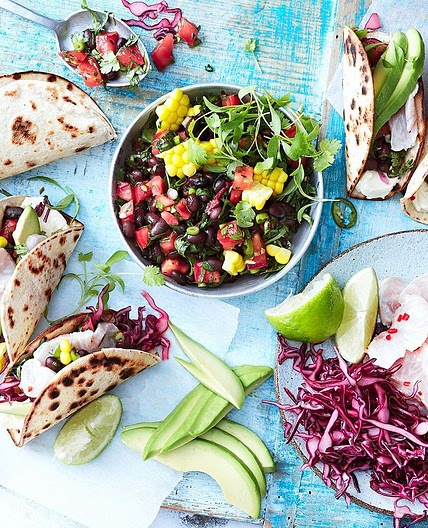 Kingfish ceviche tacos