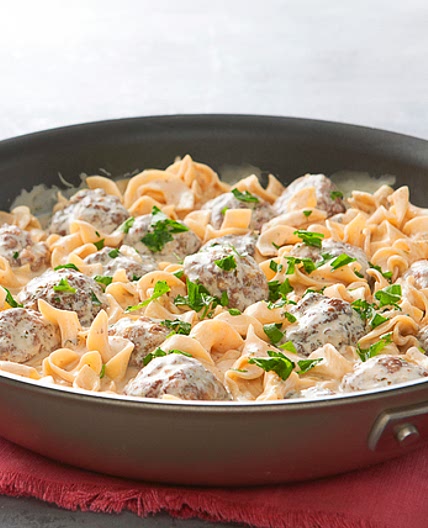Simple Meatball & Noodle Skillet