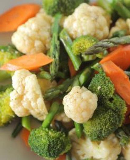 Steamed Vegetables with Sesame-Chile Oil