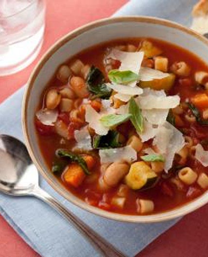 Minestrone Soup with Pasta, Beans and Vegetables