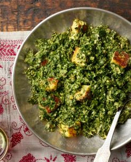 Saag Paneer: Spinach with Indian Cheese