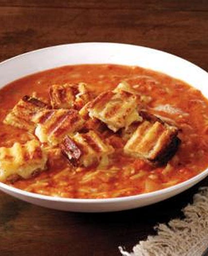 Easy Tomato Soup and Grilled Cheese Croutons