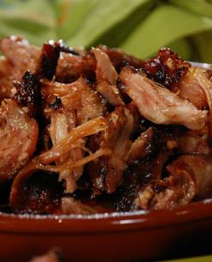 Slow Smoked Pork Shoulder with Napa Cabbage Slaw and Queso Fresco