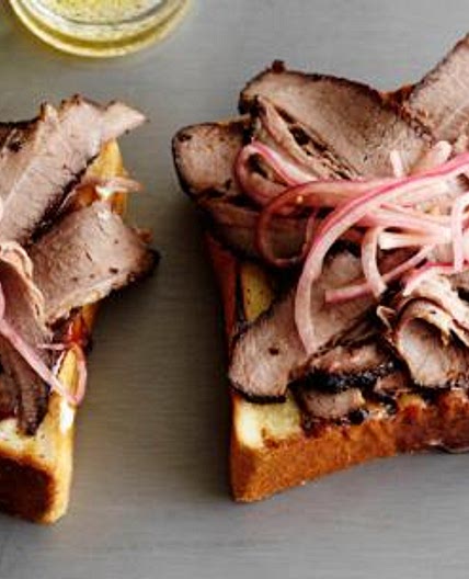 Smoked, Spice Rubbed, Texas-Style Brisket on Texas Toast