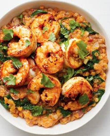 Indian Shrimp and Lentils