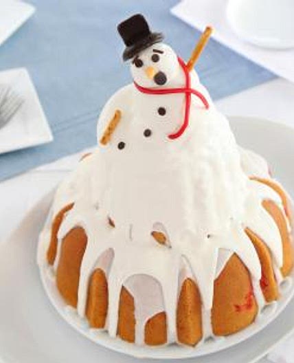 Melting Snowman Cake