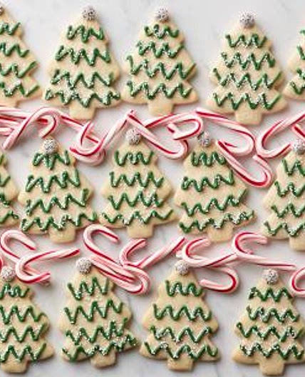 Minty Christmas Tree Cutout Cookies