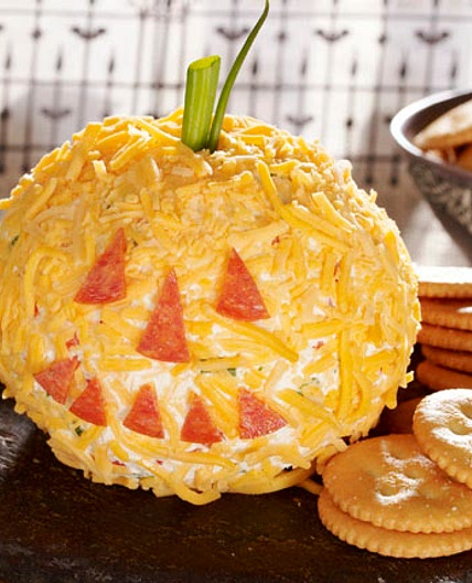 Jack-o'-Lantern Cheese Ball