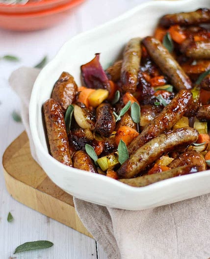 Marmalade Sticky Sausages One Pan Traybake