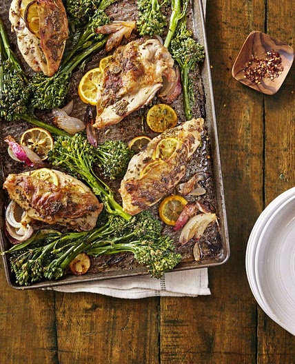 Lemon-Rosemary Chicken with Roasted Broccolini