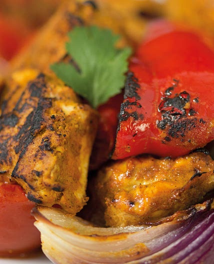 Tandoori chicken and vegetables