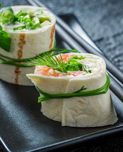 Wrap saumon fumé & crudités