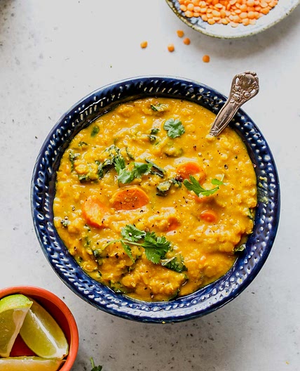 Slow Cooker Golden Lentil Soup (Vegan)