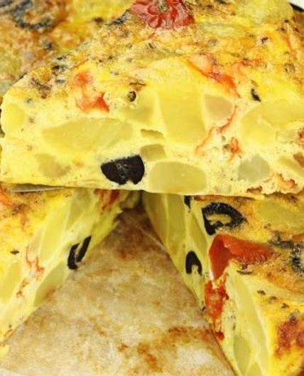 Cheesy spanish omelette