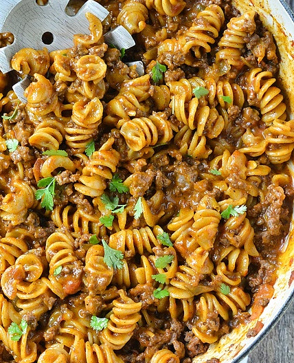 One-Pot Cheesy Taco Pasta