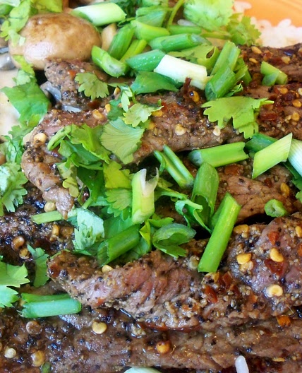 Spiced Beef Stir Fry With Scallions and Cilantro