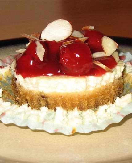 Cherry-Almond Cheesecake Cookie Cups