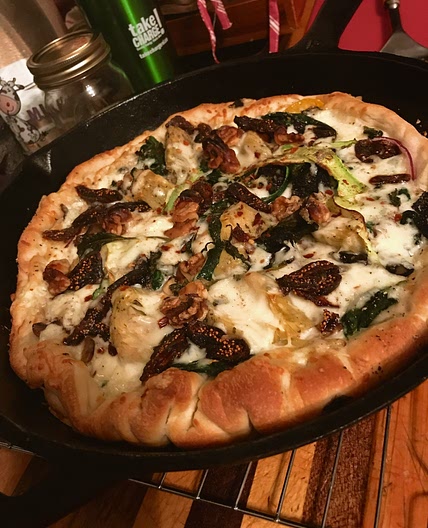 Spinach Artichoke and Mushroom Alfredo Pizza
