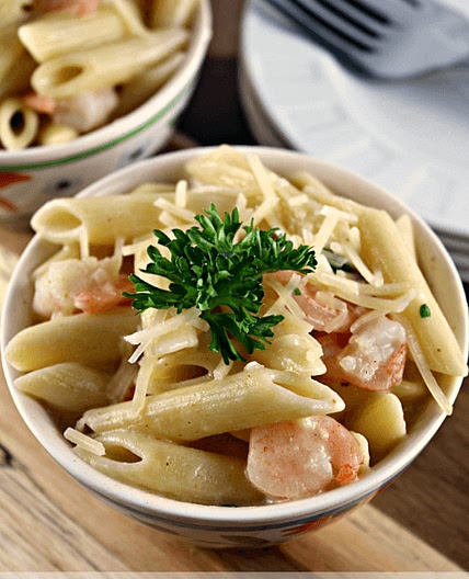 Shrimp Penne with Garlic Sauce