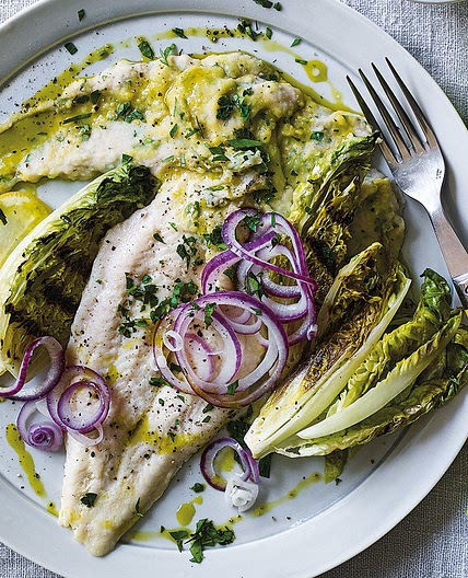 White fish with bean mash
