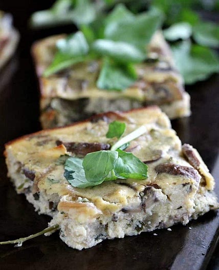 Mushroom Feta Crustless Quiche - Healthier