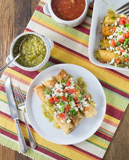 Baked Mexican Three Cheese Flautas