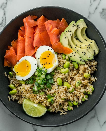 Smoked Salmon Brown Rice Bowl