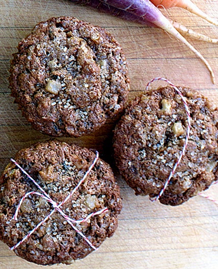 Pear Carrot and Coconut Muffins