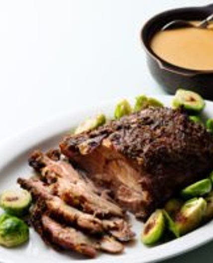 Slow-cooked keto pork roast with creamy gravy