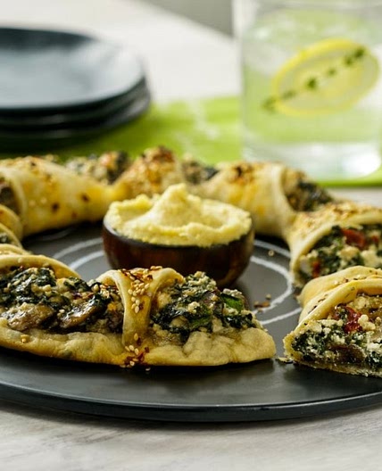 Rosca Vegana de Espinacas con Champiñones
