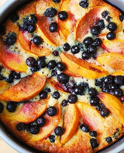 Peach and Blueberry Greek Yogurt Cake