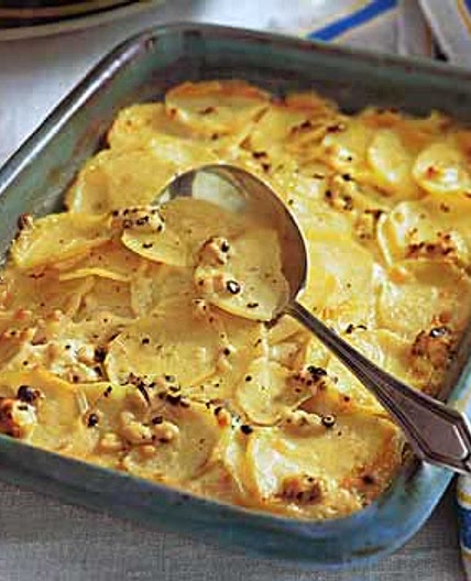 Potato Gratin with Goat Cheese and Garlic
