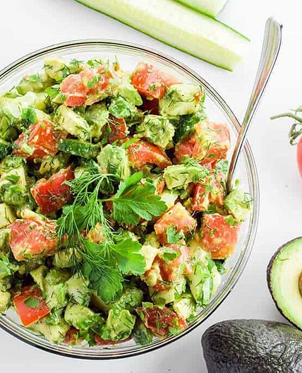 Easy Healthy Cucumber Tomato Avocado Salad Recipe