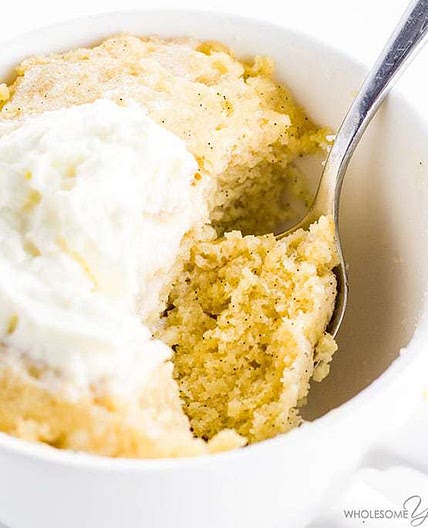 Easy Keto Paleo Vanilla Mug Cake Recipe